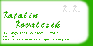 katalin kovalcsik business card